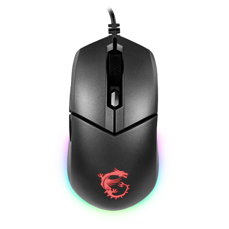 MSI Clutch GM11 Gaming Mouse, 5000 DPI, 10M Omron Switches, Optical Sensor, Symmetrical Ergonomic Design, RGB Mystic Light Compatible, PC/Mac, Graphite - PakByte