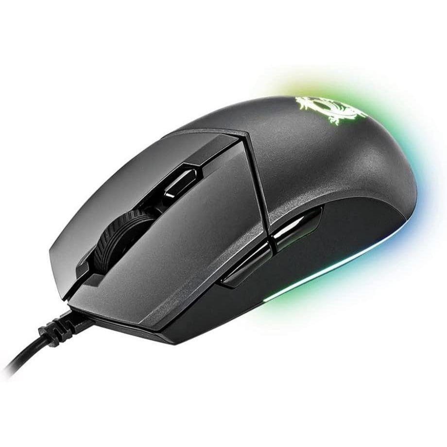 MSI Clutch GM11 Gaming Mouse, 5000 DPI, 10M Omron Switches, Optical Sensor, Symmetrical Ergonomic Design, RGB Mystic Light Compatible, PC/Mac, Graphite - PakByte