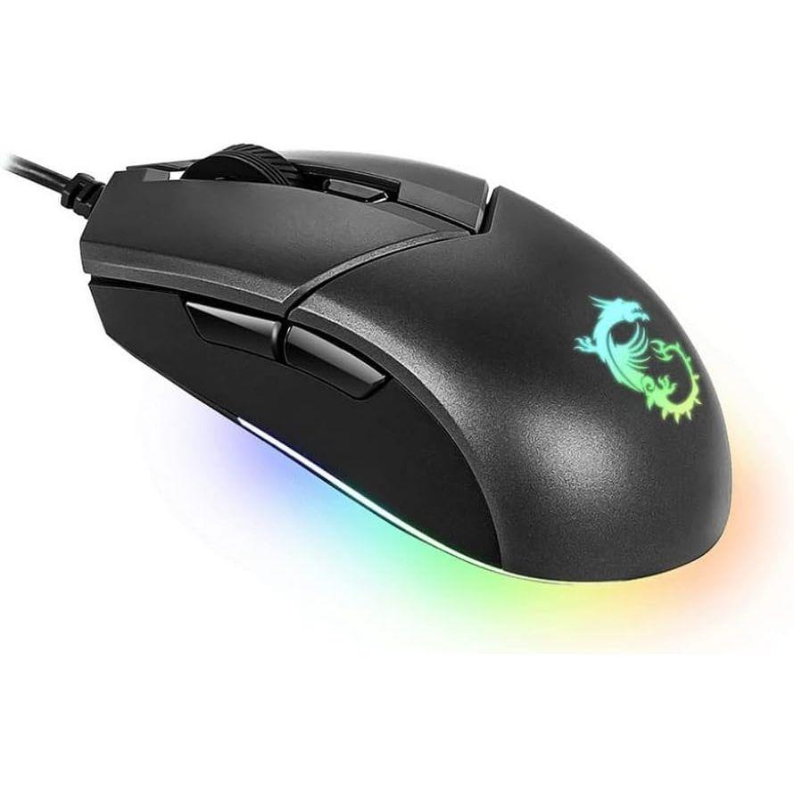 MSI Clutch GM11 Gaming Mouse, 5000 DPI, 10M Omron Switches, Optical Sensor, Symmetrical Ergonomic Design, RGB Mystic Light Compatible, PC/Mac, Graphite - PakByte