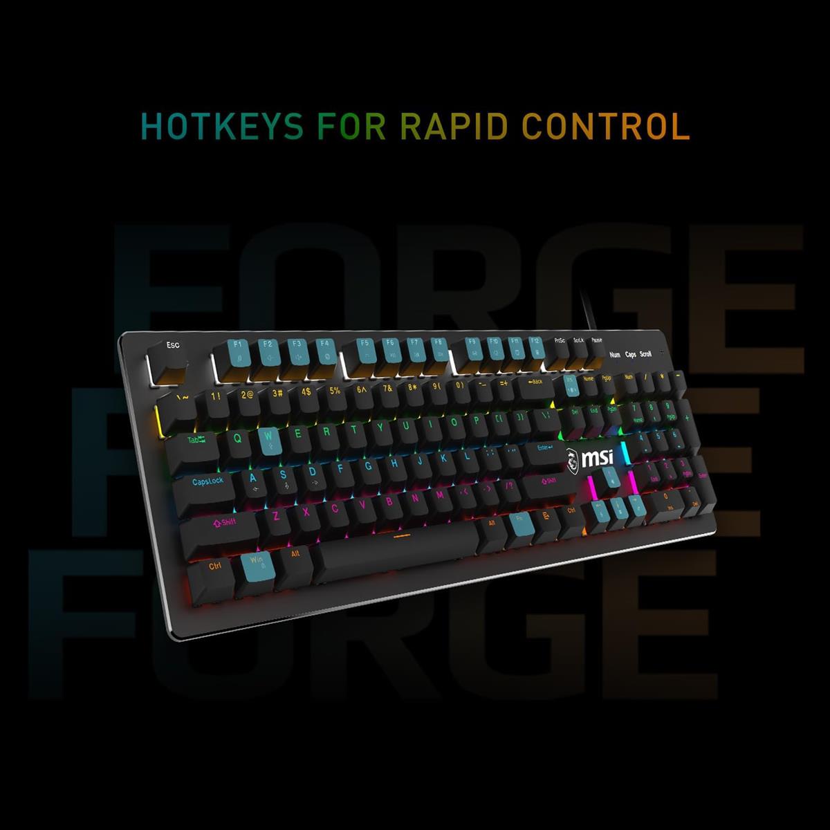 MSI Forge GK300 RGB Gaming Keyboard Mouse Combo - Blue Switches - PakByte Computers