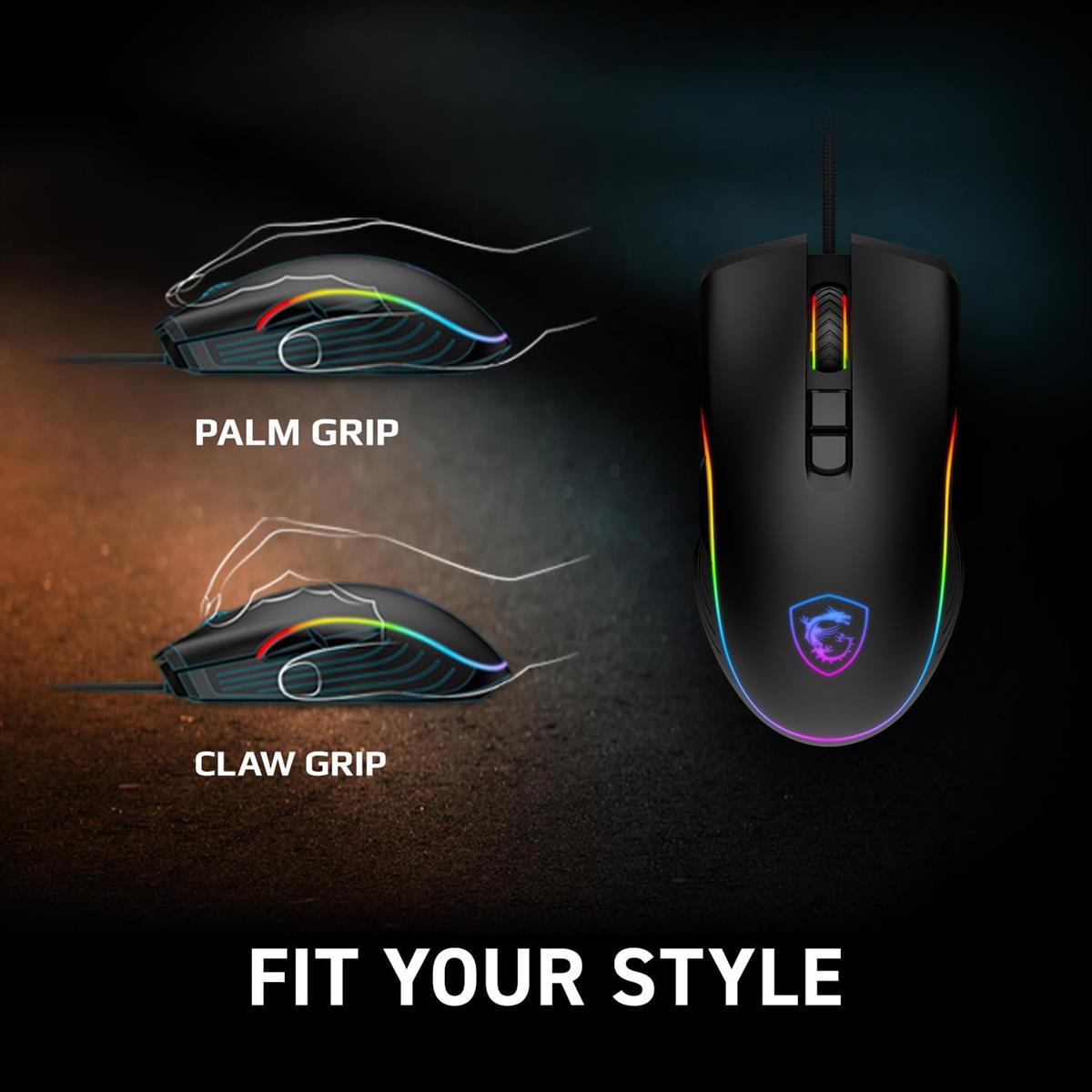 MSI Forge GM300 Lightweight Gaming Mouse Black - PakByte