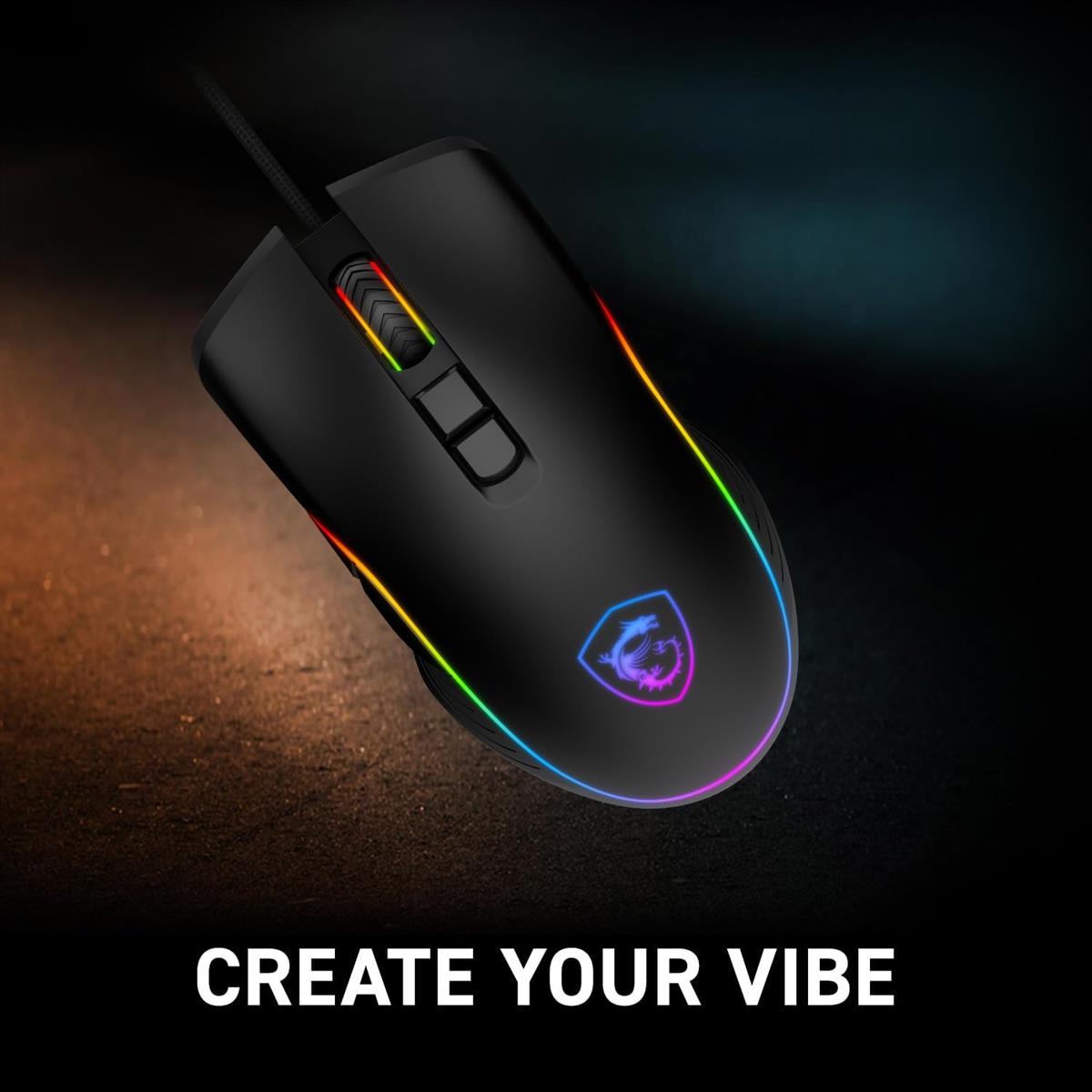 MSI Forge GM300 Lightweight Gaming Mouse Black - PakByte