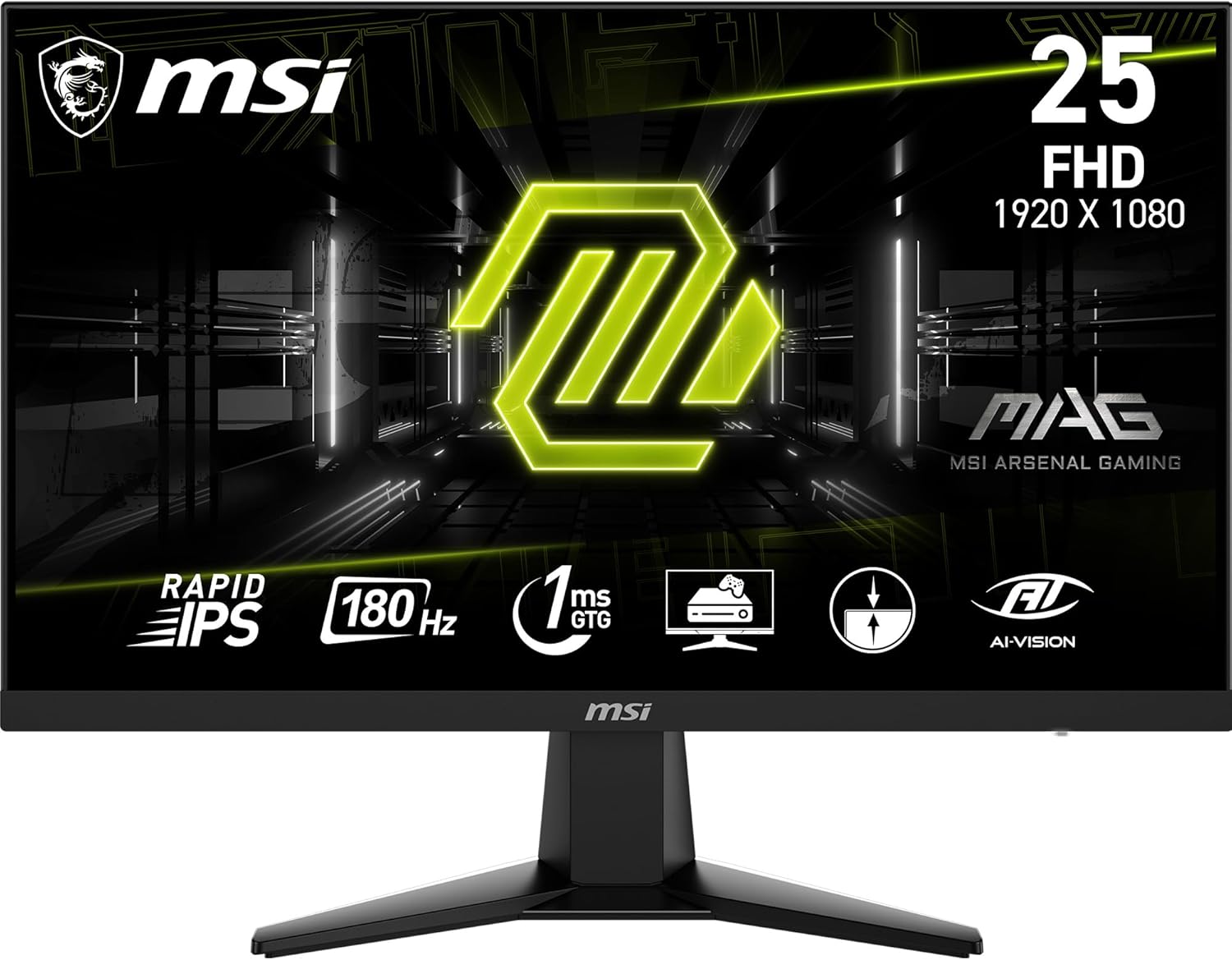 MSI G256F 180Hz, 25-inch 1920 x 1080 (FHD), Gaming Monitor - Black - PakByte