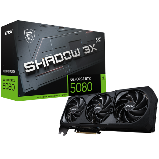 MSI GeForce RTX 5080 16GB Shadow 3X OC Graphics Card - PakByte
