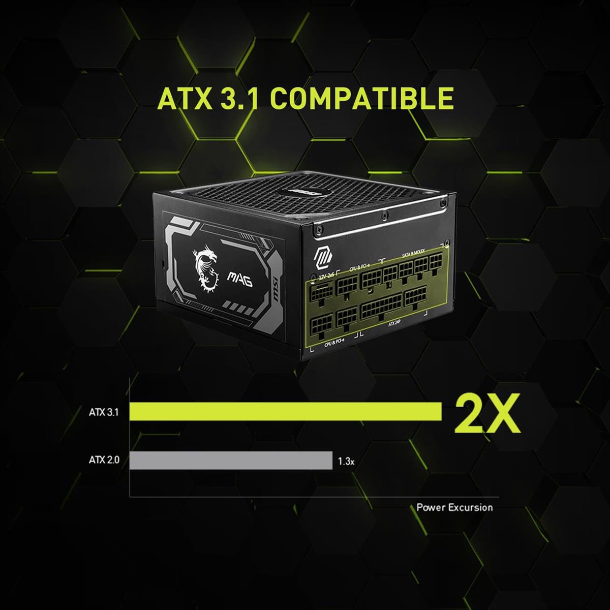 MSI MAG A1000GL PCIE5 1000W 80 Plus Gold Fully Modular Power Supply - PakByte