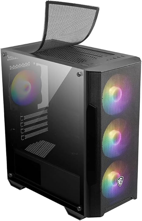 MSI MAG Forge M100A Micro-ATX Tower Tempered Glass Gaming PC Case Black - PakByte