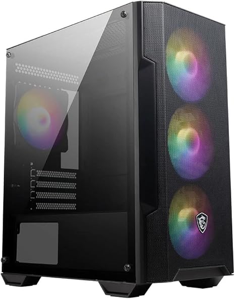 MSI MAG Forge M100A Micro-ATX Tower Tempered Glass Gaming PC Case Black - PakByte