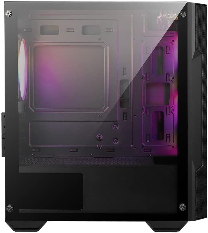 MSI MAG Forge M100A Micro-ATX Tower Tempered Glass Gaming PC Case Black - PakByte