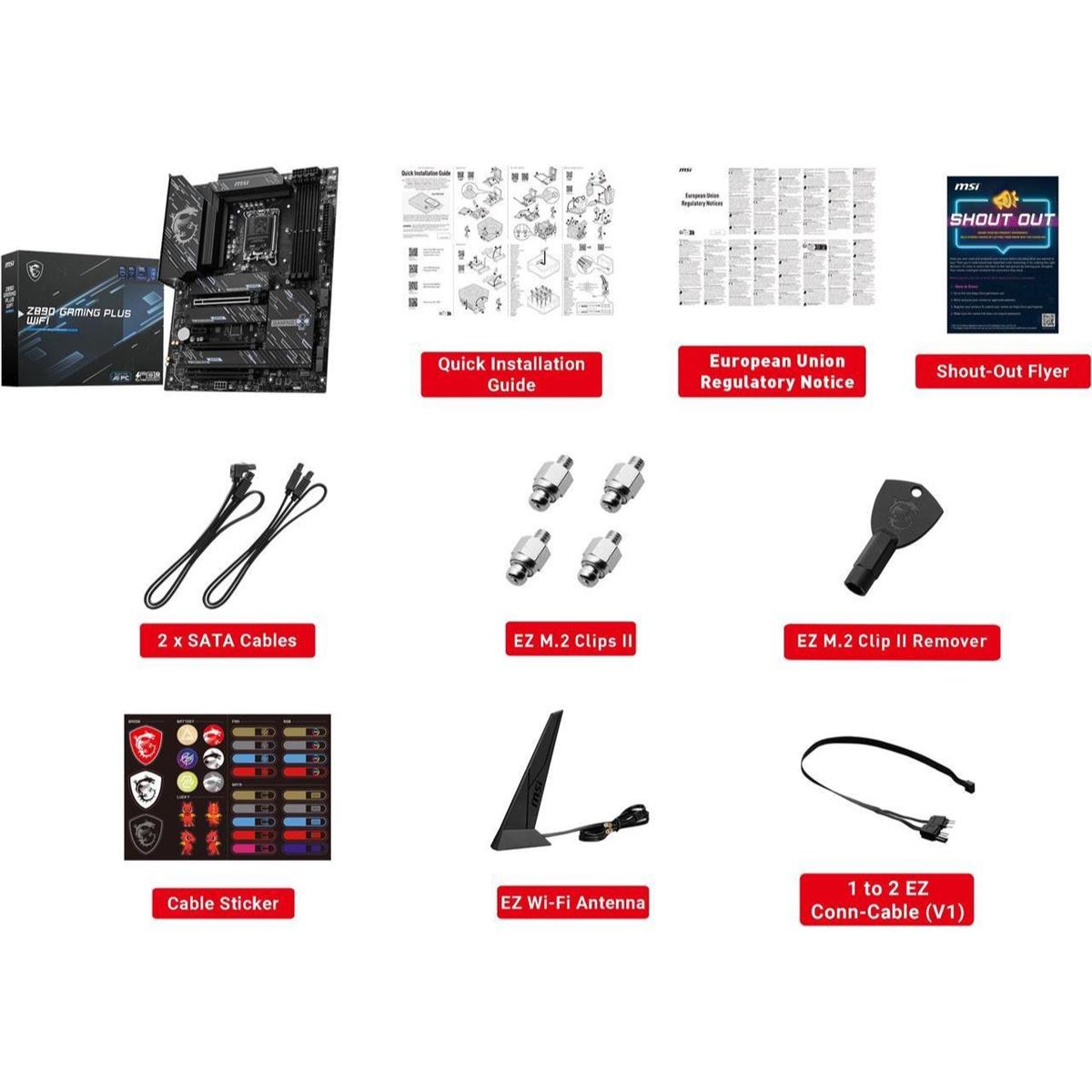 MSI Z890 Gaming Plus Wifi DDR5 Intel Ultra Series 2 ATX Motherboard - PakByte