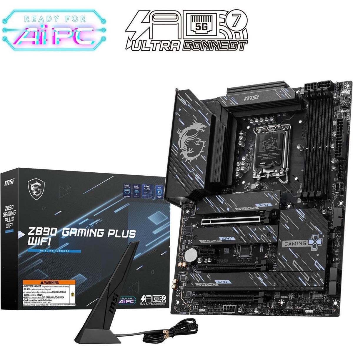 MSI Z890 Gaming Plus Wifi DDR5 Intel Ultra Series 2 ATX Motherboard - PakByte