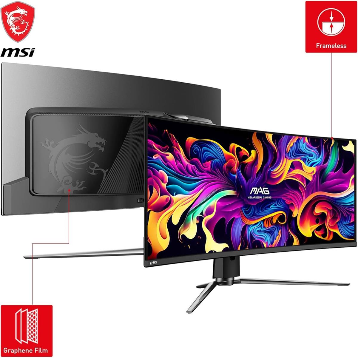 MSI MPG 341CQPX QD-OLED 34-inch Curved OLED Gaming Monitor, 240Hz, 3440 x 1440 (UWQHD), 0.03ms Response Time, True Black HDR 400, HDMI, DP Port, USB Type C, Tilt, Height Adjustable - PakByte