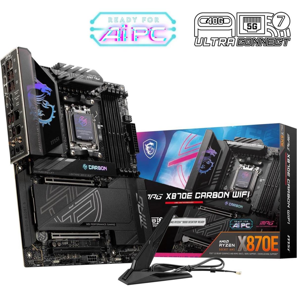 MSI MPG X870E Carbon Wifi DDR5 AMD AM5 ATX Motherboard - PakByte