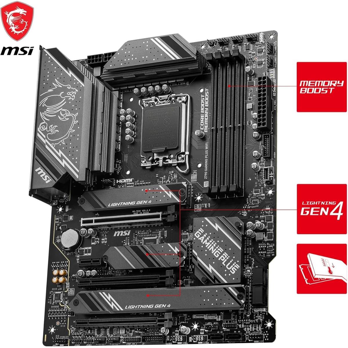 MSI Z790 Gaming Plus Wifi DDR5 Intel 12/13/14th Gen ATX Motherboard - PakByte Computers