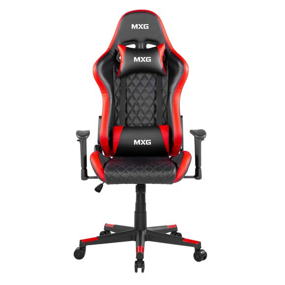 MXG GCH-01 Large Diamond Quilted PU with Headrest and Lumbar Support Gaming Chair - Red/Black - PakByte Computers