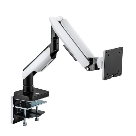 MXG HMA-12R Single Heavy Duty RGB Gaming Monitor Arm - Matte White - PakByte