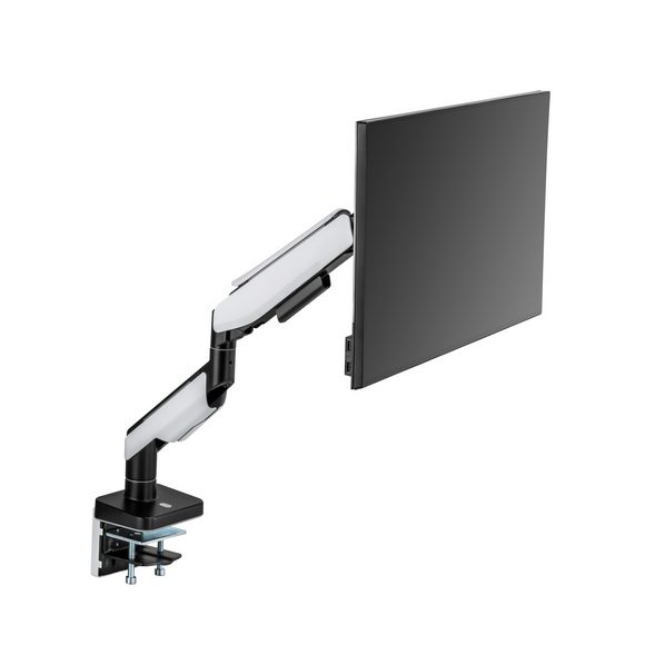 MXG HMA-12R Single Heavy Duty RGB Gaming Monitor Arm - Matte White - PakByte
