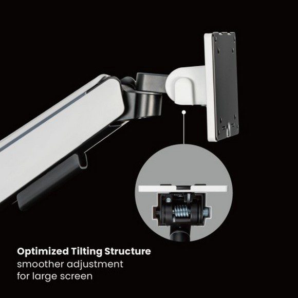 MXG HMA-12R Single Heavy Duty RGB Gaming Monitor Arm - Matte White - PakByte