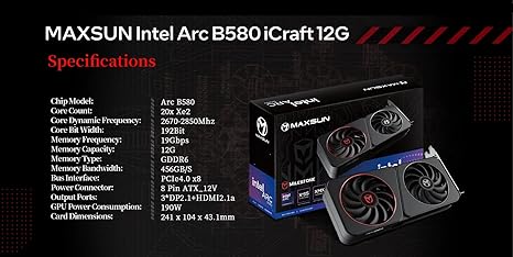 MAXSUN MS-Intel ARC B580 iCraft 12G Motherboard