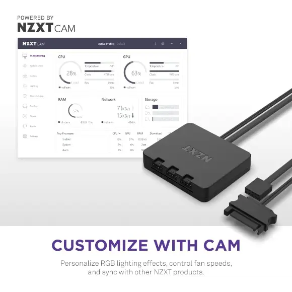 NZXT F140 RGB Duo 140mm Dual-Sided RGB Fan – Black - PakByte Computers