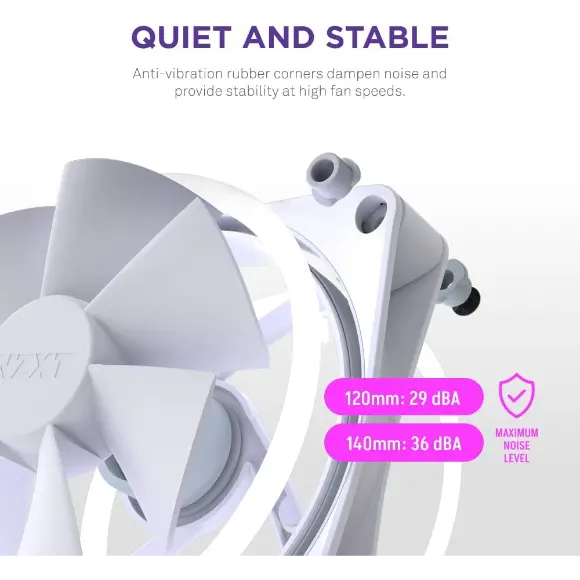 NZXT F140 RGB Duo 140mm Dual-Sided RGB Fan – White - PakByte Computers