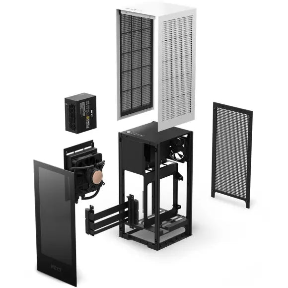 NZXT H1 -650w PSU Riser Cable and 140mm Liquid Cooler - CA-H16WR-W1 - White/Black - PakByte Computers