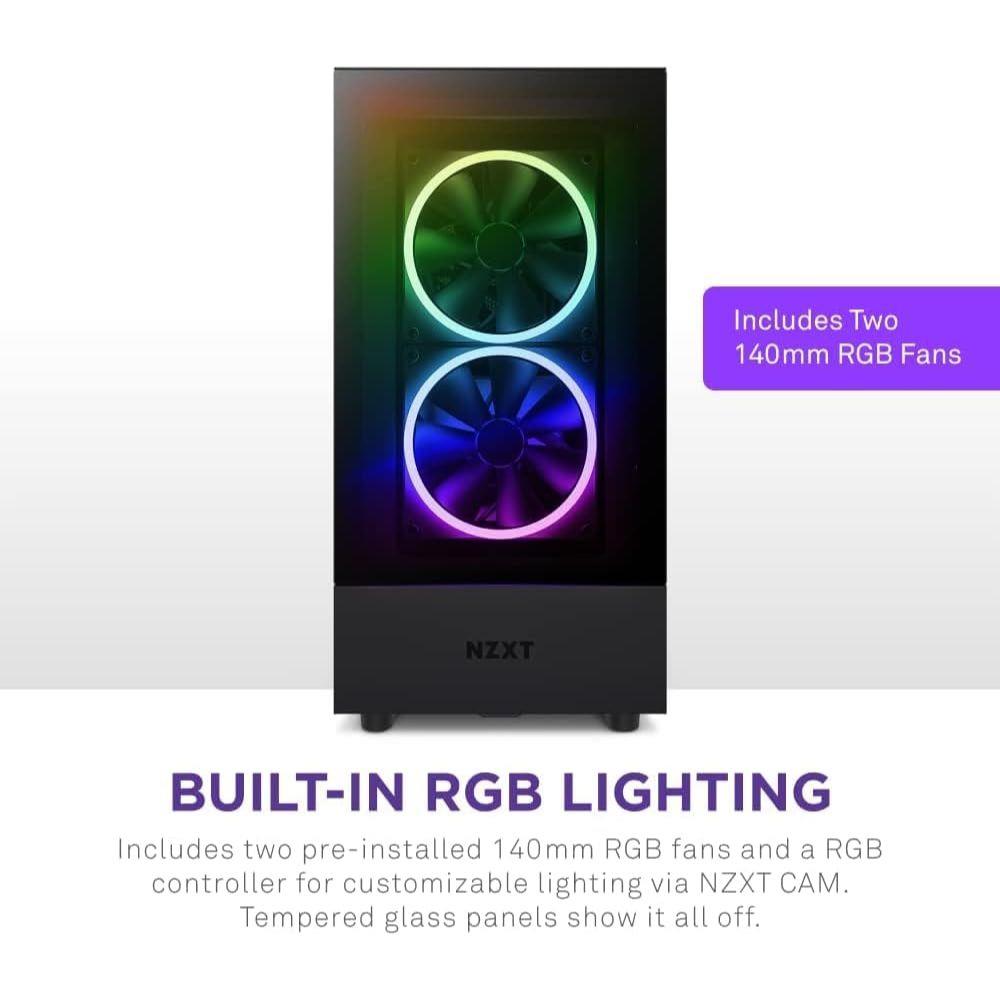 NZXT H5 Elite ATX Mid Tower PC Gaming Case - Black (CC-H51EB-01) - PakByte Computers