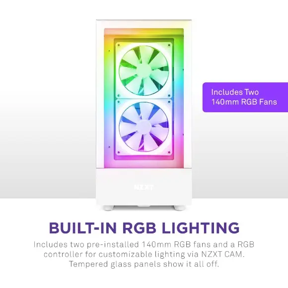 NZXT H5 Elite ATX Mid Tower PC Gaming Case - White (CC-H51EW-01) - PakByte Computers