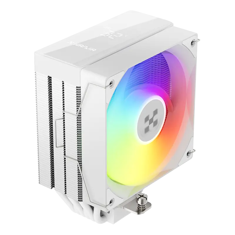 Power Train Aeolus MK2 ARGB CPU Air Cooler with Real-Time Display - White