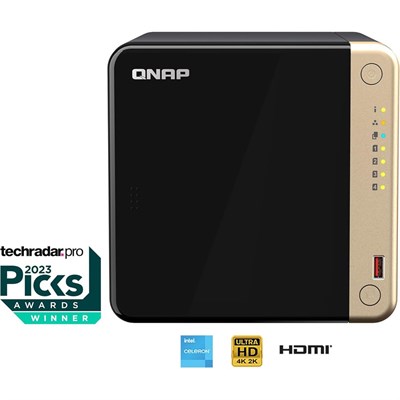 QNAP TS-464-8G 4 Bay High-Performance Desktop NAS Enclosure, Diskless