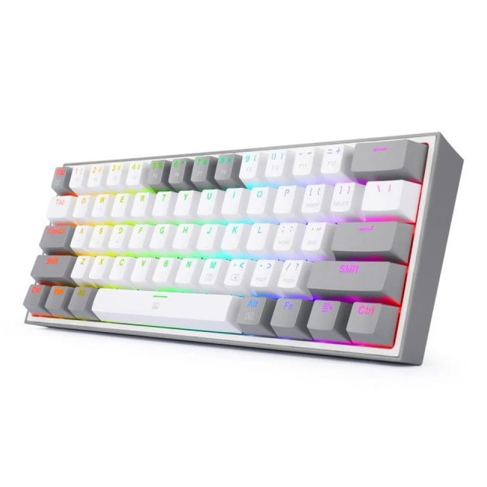 REDRAGON Fizz Pro K616 RGB Bluetooth wireless USB 2.4G 3 mode Mechanical Gaming Keyboard – Red Switches – White/Grey - PakByte