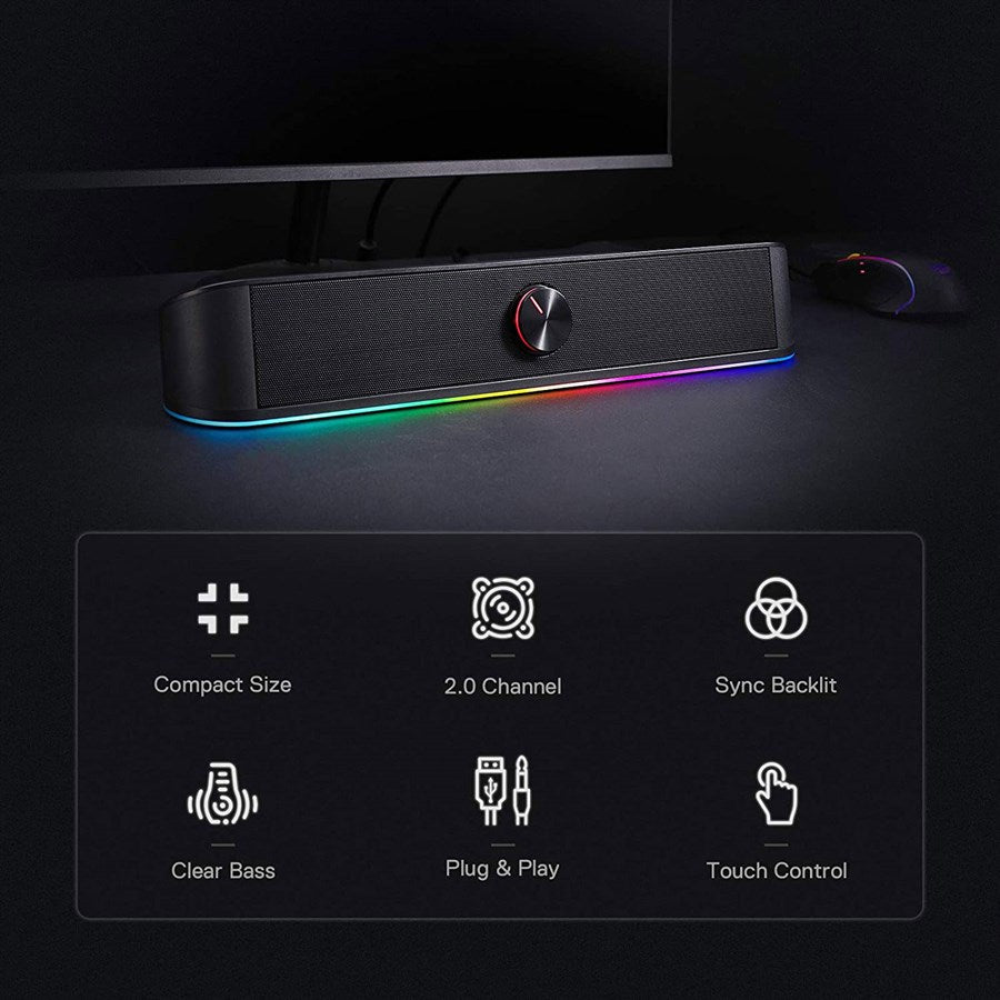 REDRAGON GS560 ADIEMUS GAMING SPEAKER SOUNDBAR BLACK - PakByte