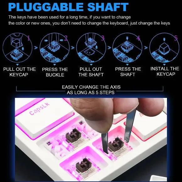 REDRAGON K539 Anubis Wireless RGB Mechanical Keyboard - Black - PakByte Computers