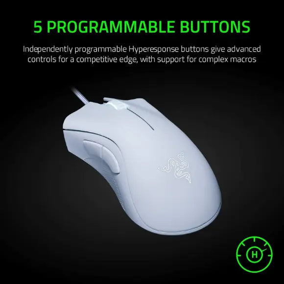 Razer DeathAdder Essential Gaming Mouse - Mercury White - PakByte Computers