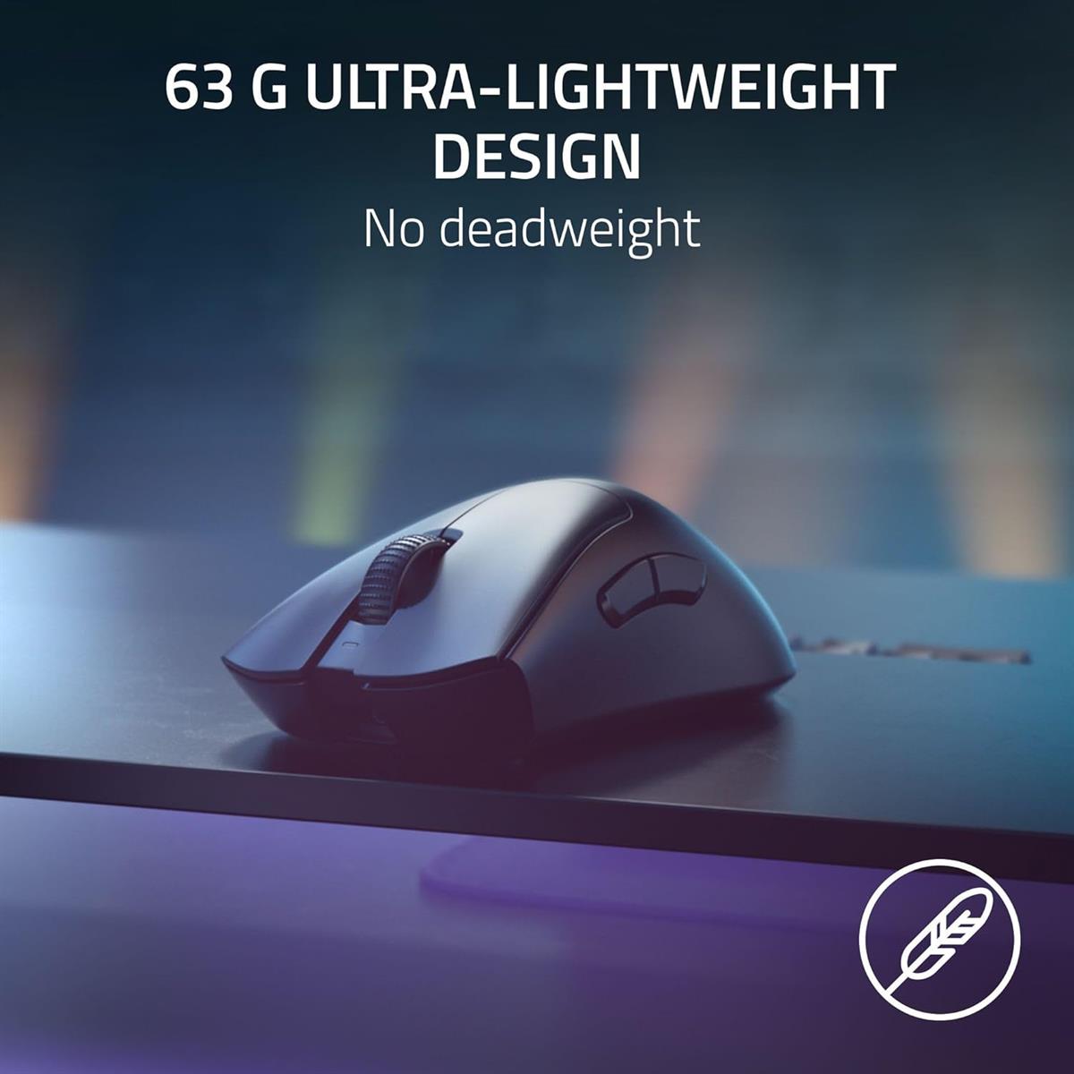 Razer DeathAdder V3 Pro Black Wireless Mouse + HyperPolling Wireless Dongle Bundle - PakByte