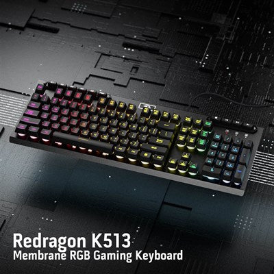 Redragon ADITYA K513 Membrane RGB Gaming Keyboard - Black - PakByte Computers