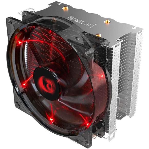 Redragon CC-1011 Reaver CPU Cooler, Red LED 120mm Fan x 1, Aluminium Fins for AMD Ryzen/Intel LGA1200/1151, Universal Socket Solution, 100% RAM Compatibility - PakByte Computers