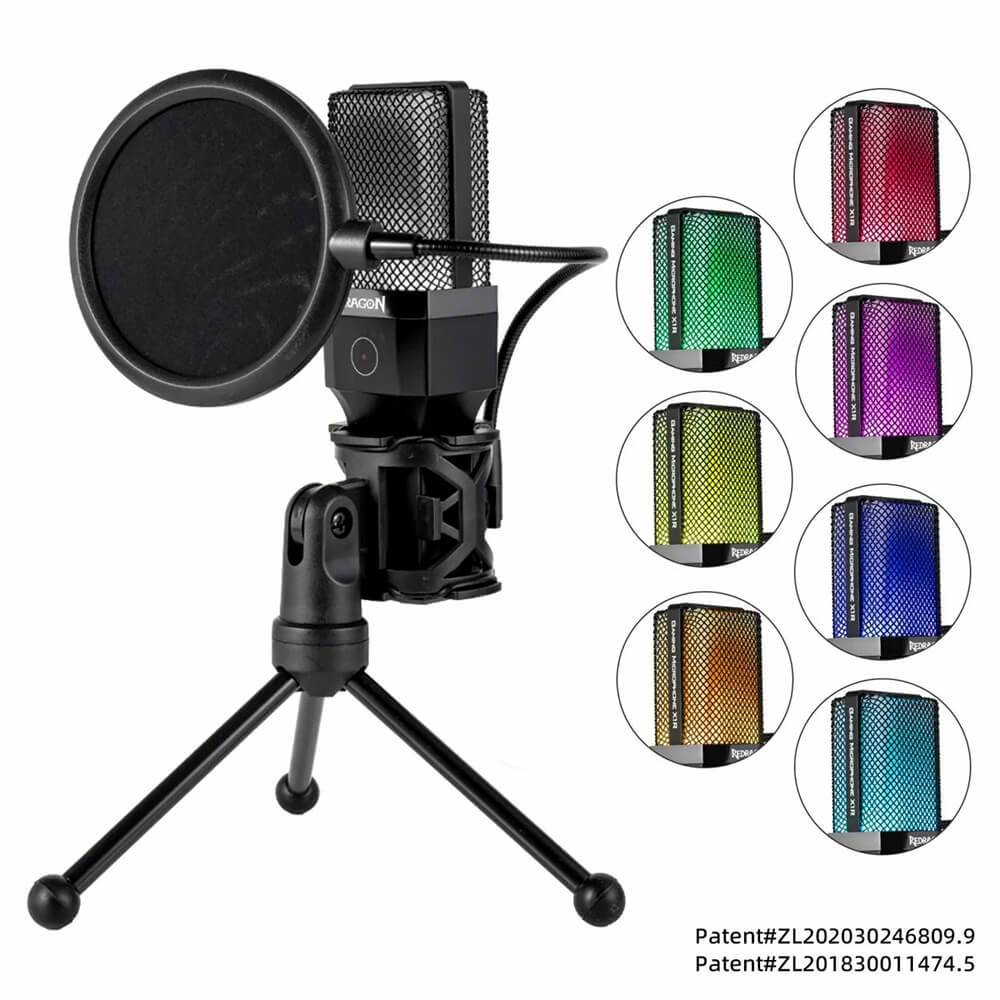 Redragon GM212 Adne RGB Streaming Microphone with Pop Filter - PakByte