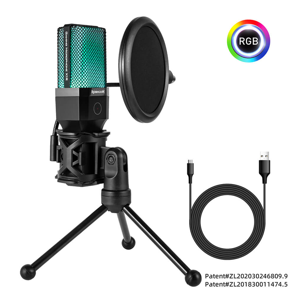 Redragon GM212 Adne RGB Streaming Microphone with Pop Filter - PakByte