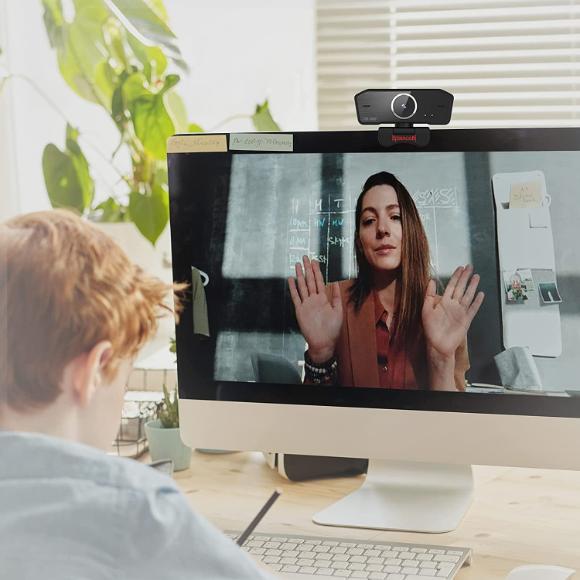 Redragon GW800 1080P PC Webcam with Built-in Dual Microphone, 360° Rotation - 2.0 USB Computer Web Camera - PakByte Computers