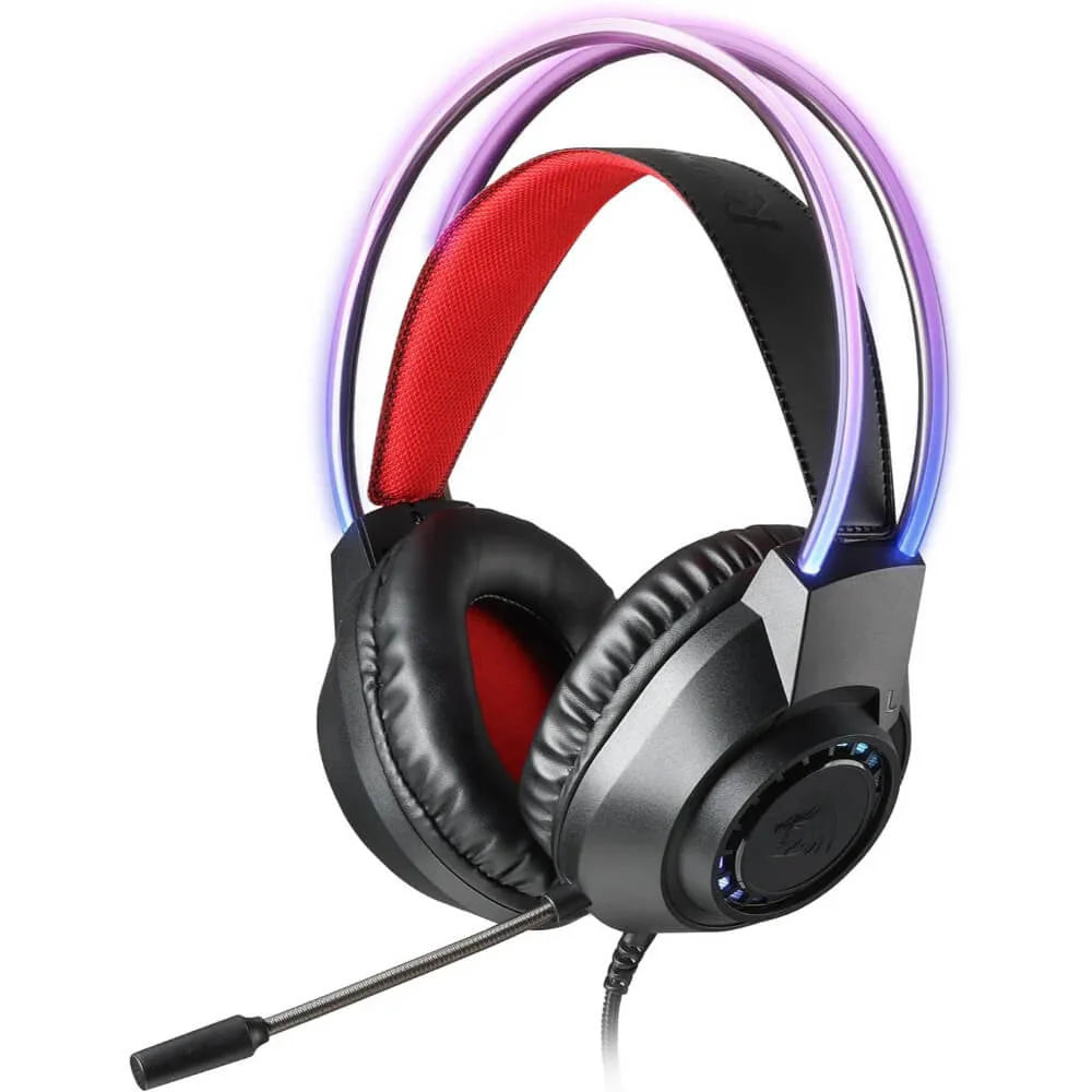 Redragon H231 Scream Wired Gaming Headset, Stereo Surround Sound, 40mm Drivers, Leather Foam Ear Pads, Noise-canceling Microphone, Multi-Platforms Headphone, Works with PC/PS4/5/NS/Xbox-one, Black - PakByte