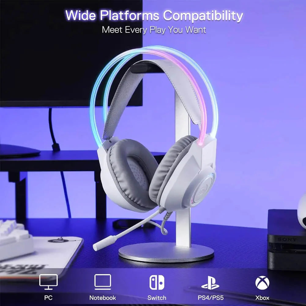 Redragon H231W SCREAM Wired Gaming Headset – White - PakByte