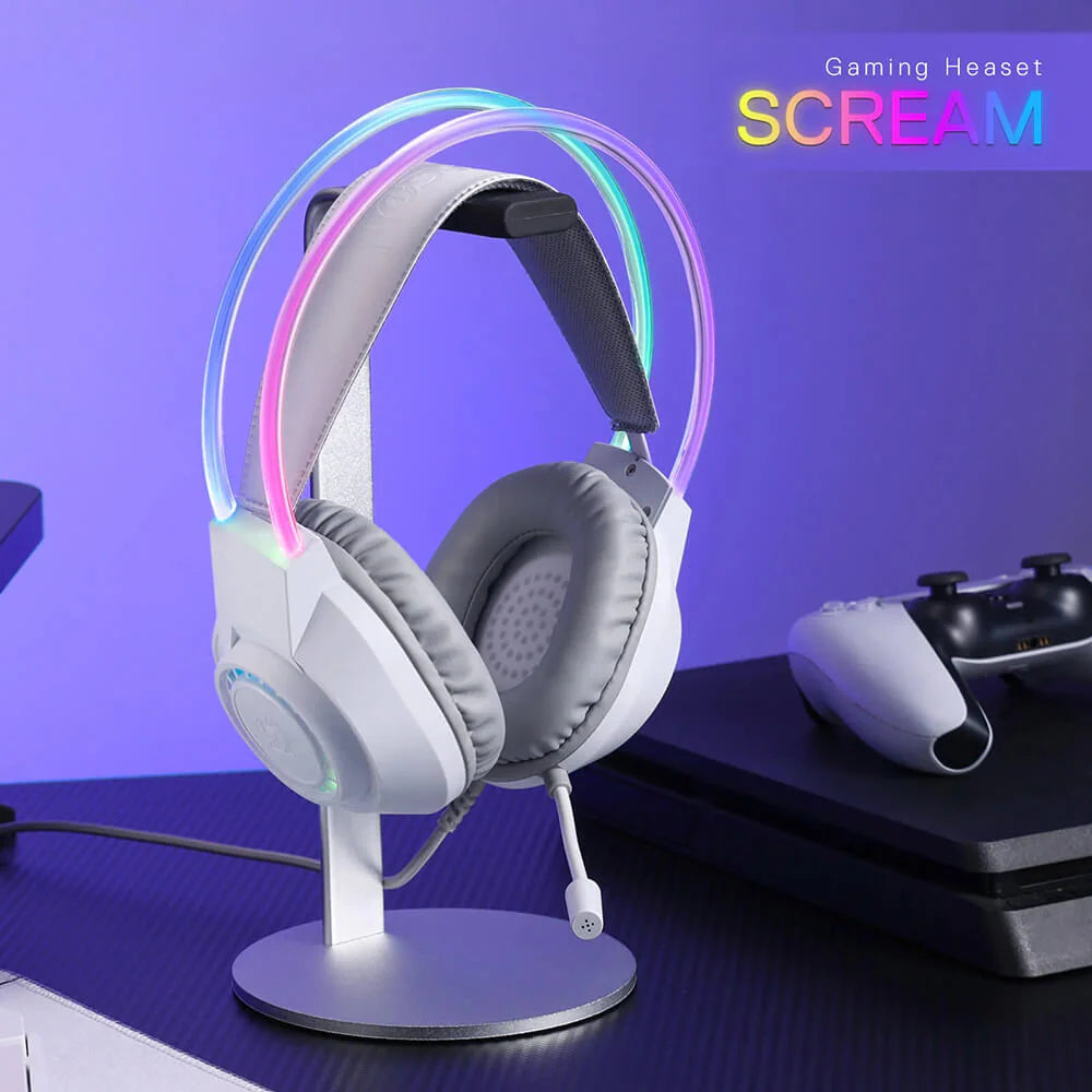 Redragon H231W SCREAM Wired Gaming Headset – White - PakByte