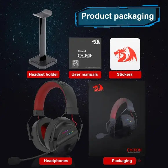 Redragon H380 CHIRON RGB Gaming Headset - Black - PakByte Computers