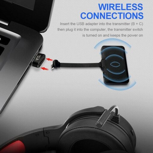 Redragon H818 PELOPS Wireless Gaming Headset 7.1 Surround Sound - PakByte