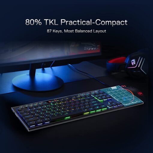 Redragon HORUS TKL K621 Wireless RGB Mechanical Gaming Keyboard – Black - PakByte