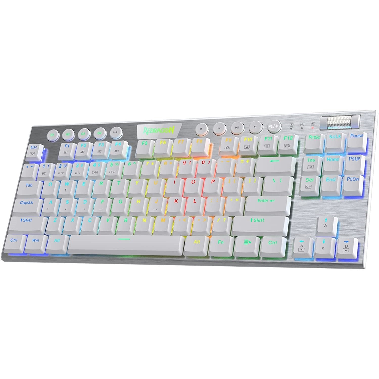 Redragon HORUS TKL K621 Wireless RGB Mechanical Gaming Keyboard – White - PakByte