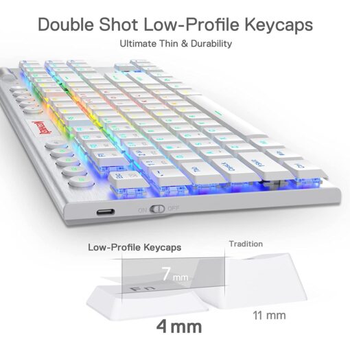 Redragon HORUS TKL K621 Wireless RGB Mechanical Gaming Keyboard – White - PakByte