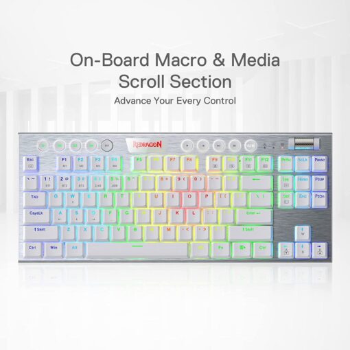 Redragon HORUS TKL K621 Wireless RGB Mechanical Gaming Keyboard – White - PakByte
