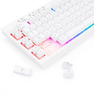 Redragon K512W SHIVA RGB Backlit Membrane Gaming Keyboard (White) - PakByte