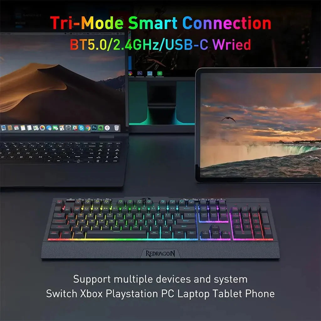 Redragon K525 SHIVA PRO Wireless Anti-Ghosting Membrane Gaming Keyboard - PakByte Computers